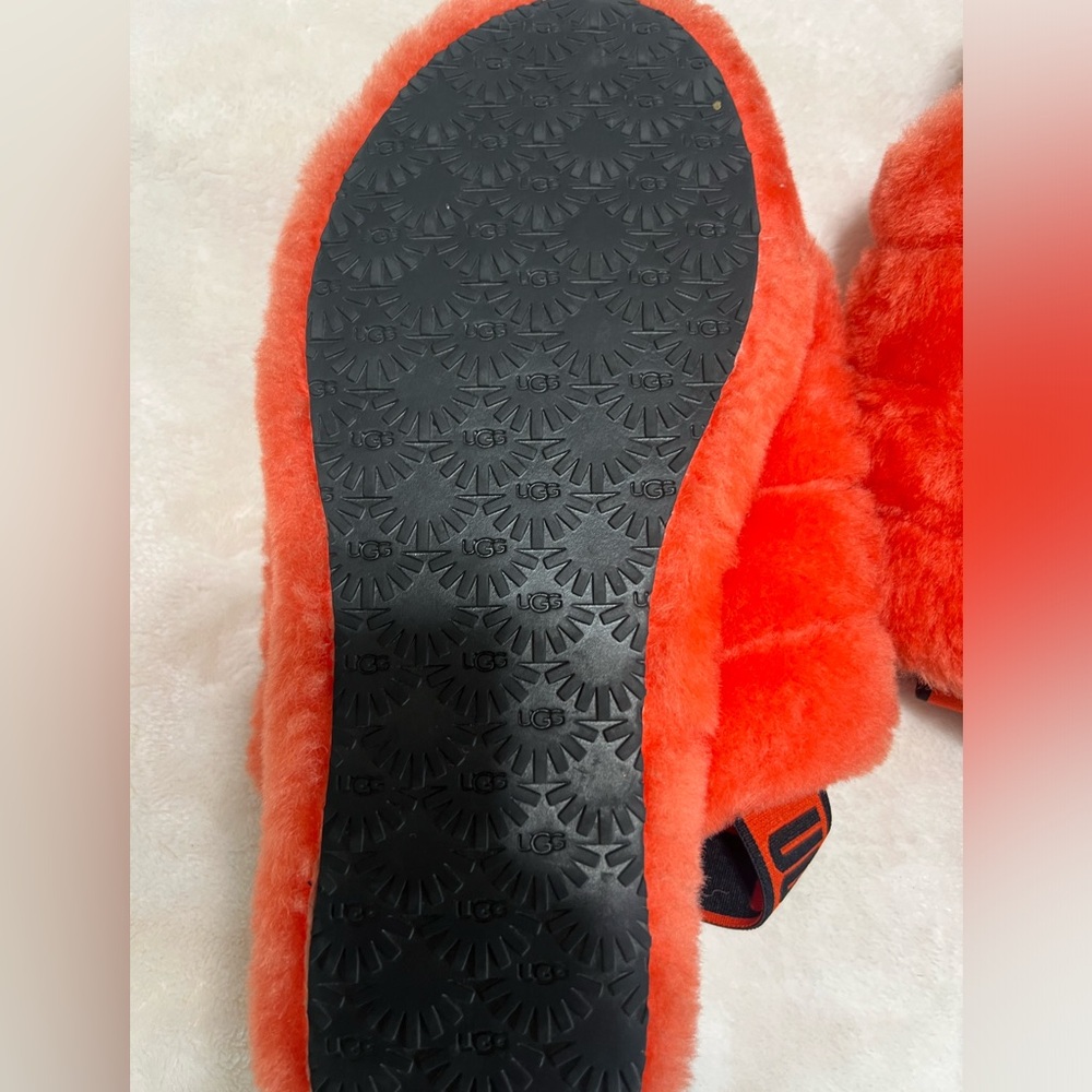 UGG Fluff Yeah Slides Hazard Orange Size 6 Women EUC - Picture 11 of 11